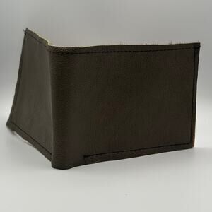 Handmade Camo Green Brown Leather Wallet Oaxaca Minimalist